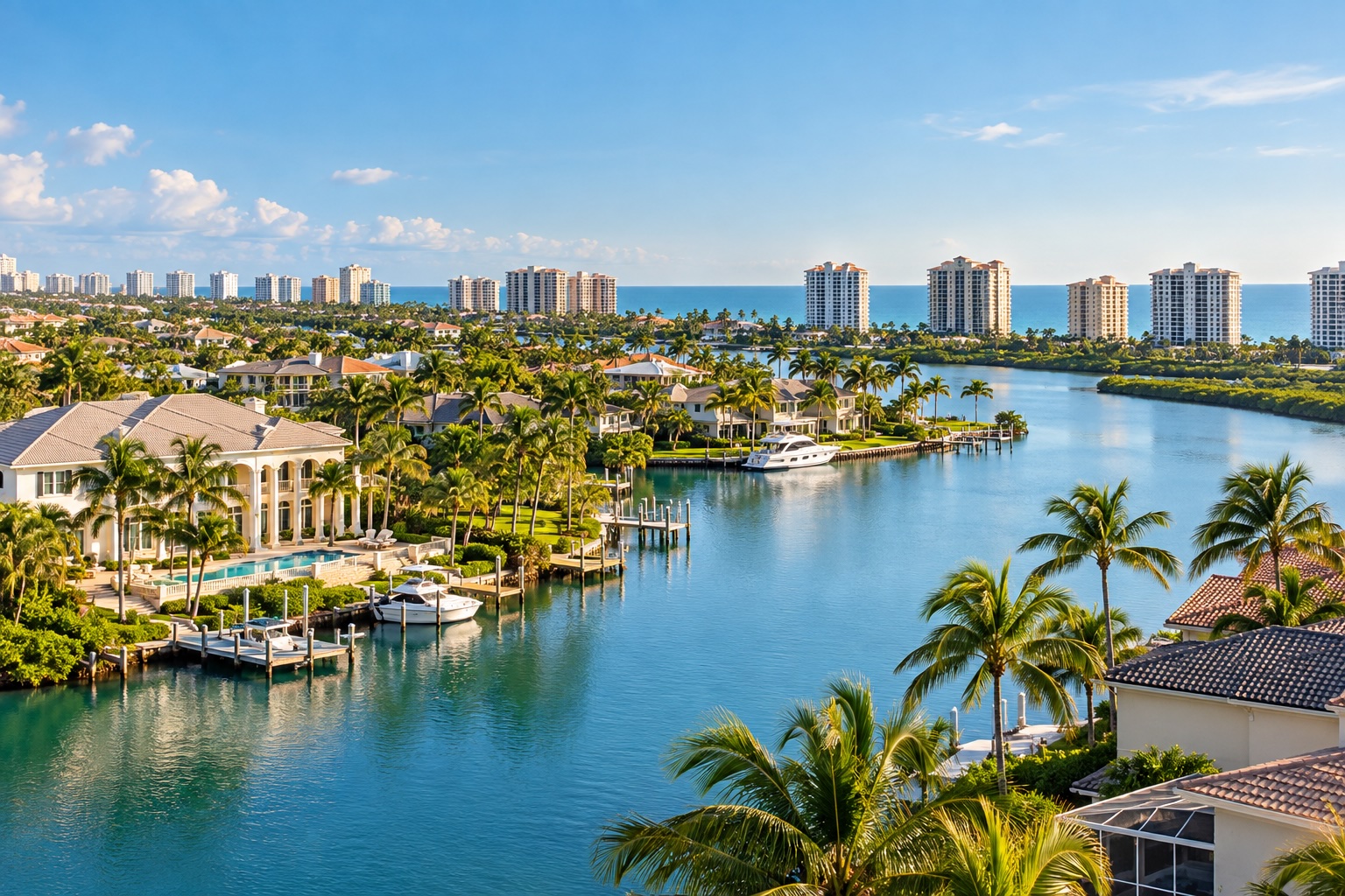 Naples coastline and residential communities